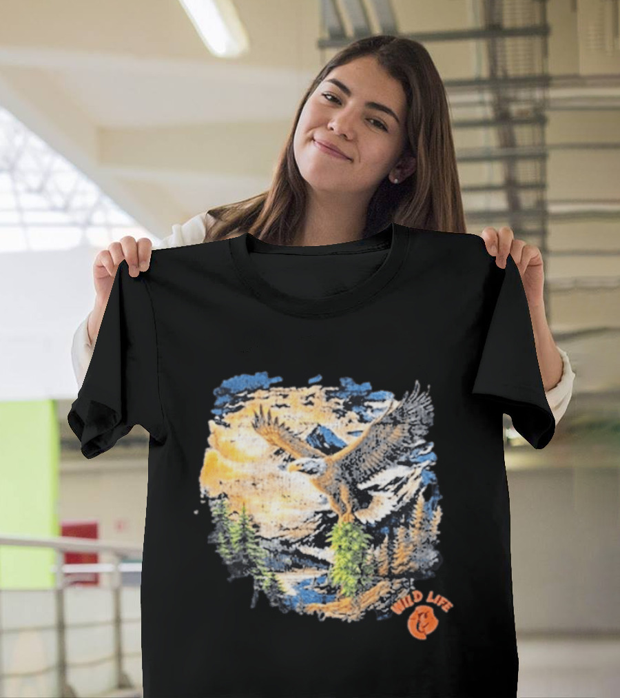 Cookies X Wildlife Soaring Eagle Mountain Scene T-Shirt