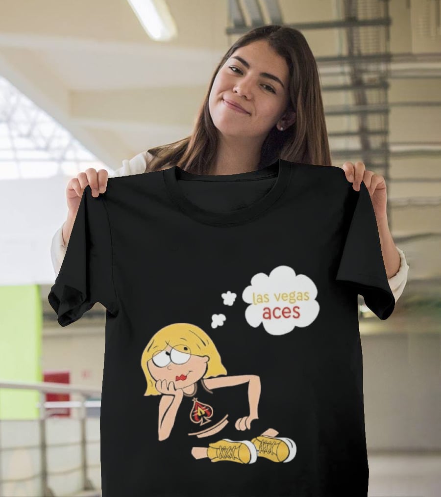 Las Vegas Aces WNBA Blonde Cartoon Girl Thought Bubble T-Shirt