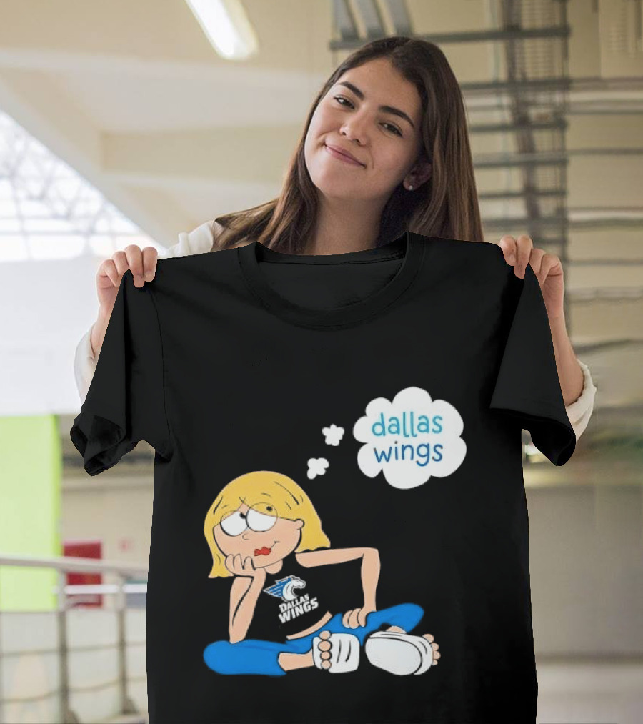 Dallas Wings WNBA Cartoon Blonde Girl Daydreaming Thought Bubble T-Shirt