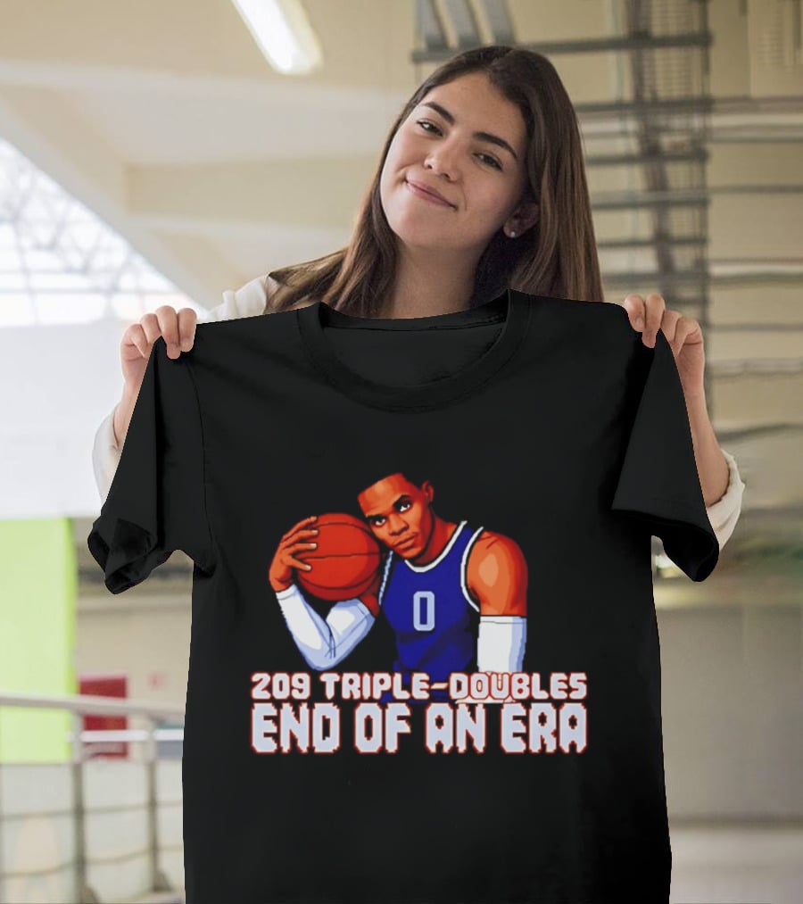 Russell Westbrook 209 Triple Doubles End Of An Era Basketball Legend Pixel T-Shirt