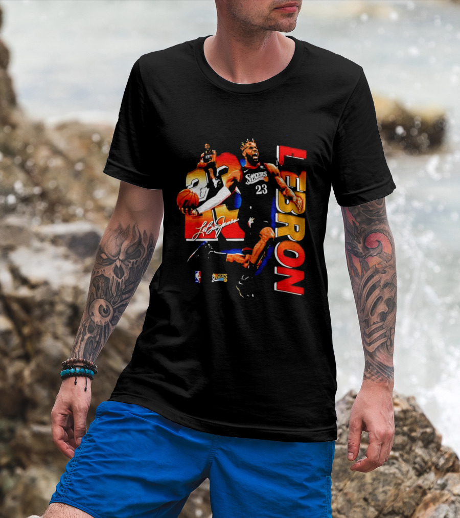 LeBron James 23 Sixers NBA Bootleg Philadelphia 76ers T-Shirt