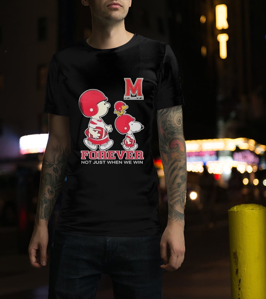 Charlie Brown And Snoopy Forever Loyalty Maryland Terrapins Fan T-Shirt