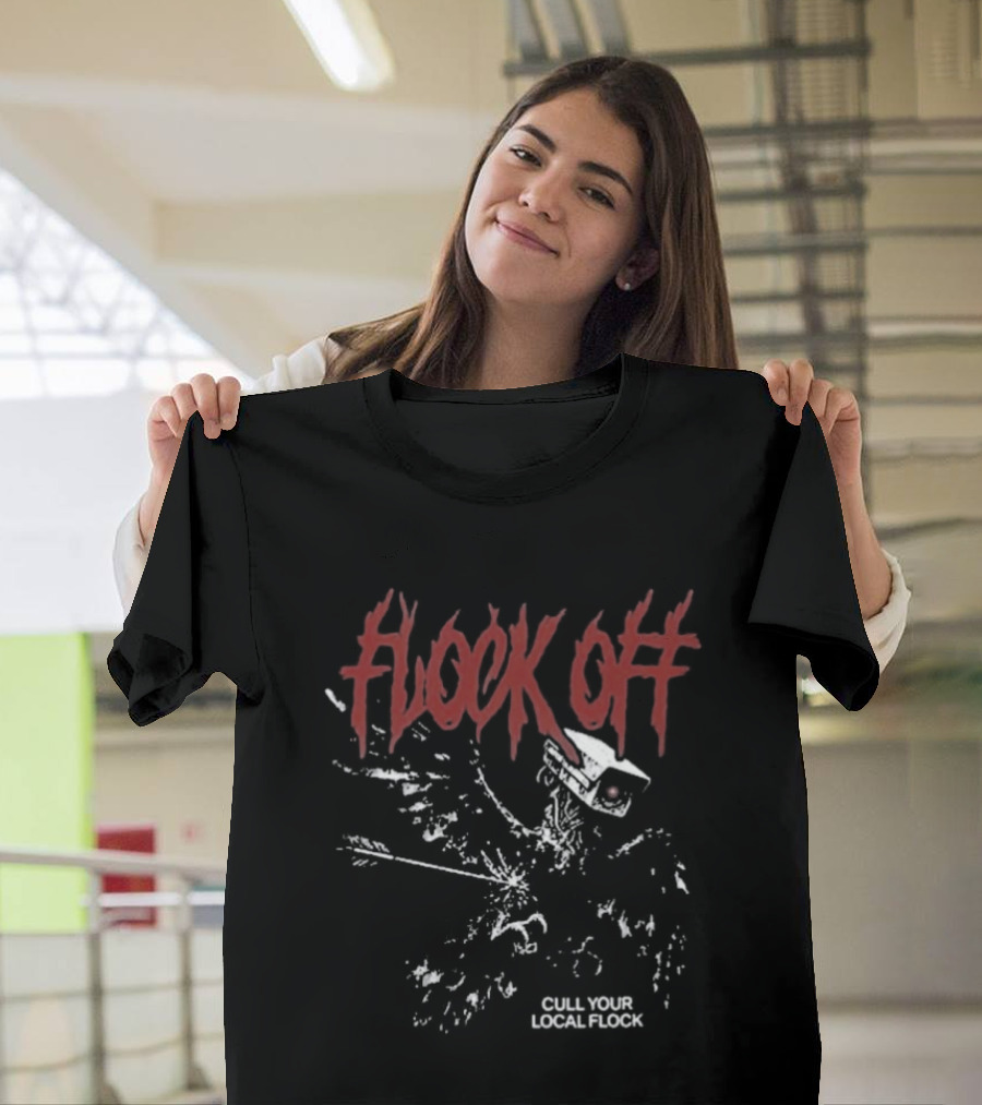 Tucker Carlson Flock Off Cull Your Local Flock Skeleton Bird Red T-Shirt