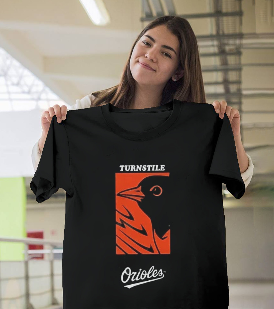 Turnstile Orioles Collaboration Bird Graphic Baltimore Team Merchandise T-Shirt