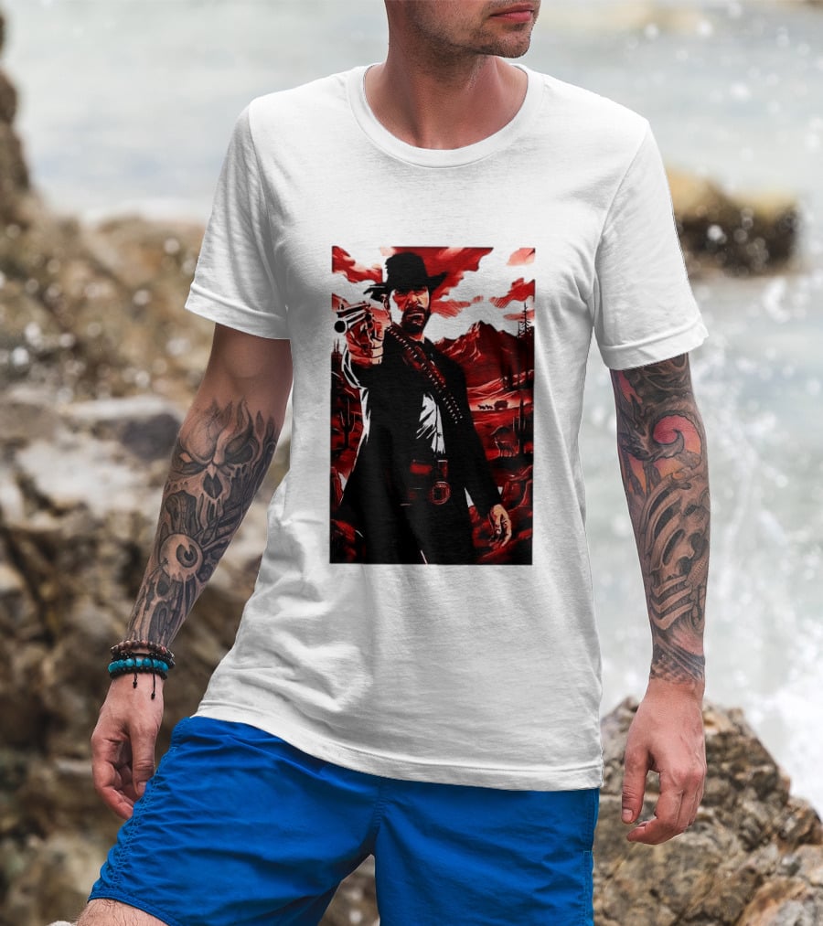Red Dead Redemption 2 Cowboy Illustration Best Game Ever Made T-Shirt