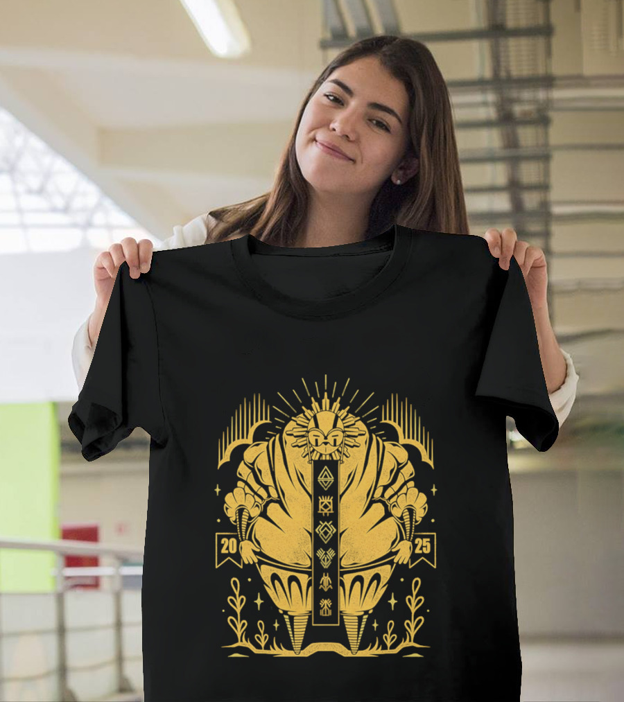 2025 Sun God Symbols Ornate Geometric Motif T-Shirt