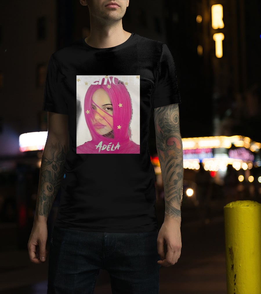 Teen Vogue Cover Adéla Pink Hair Star Accents T-Shirt