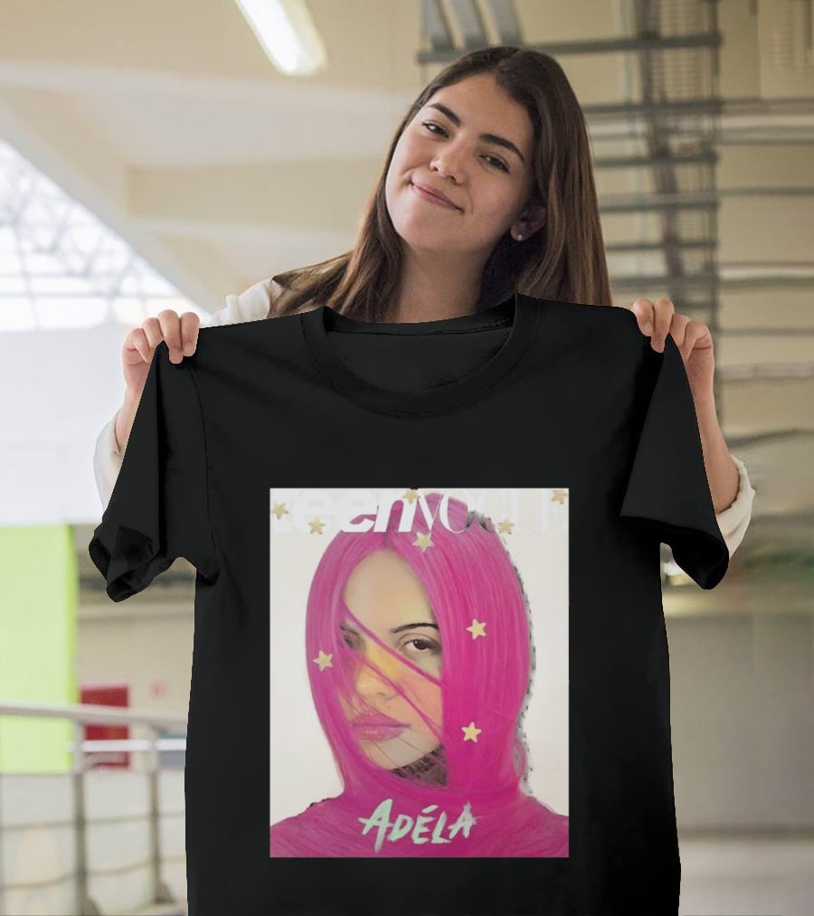 Teen Vogue Cover Adéla Pink Hair Star Accents T-Shirt