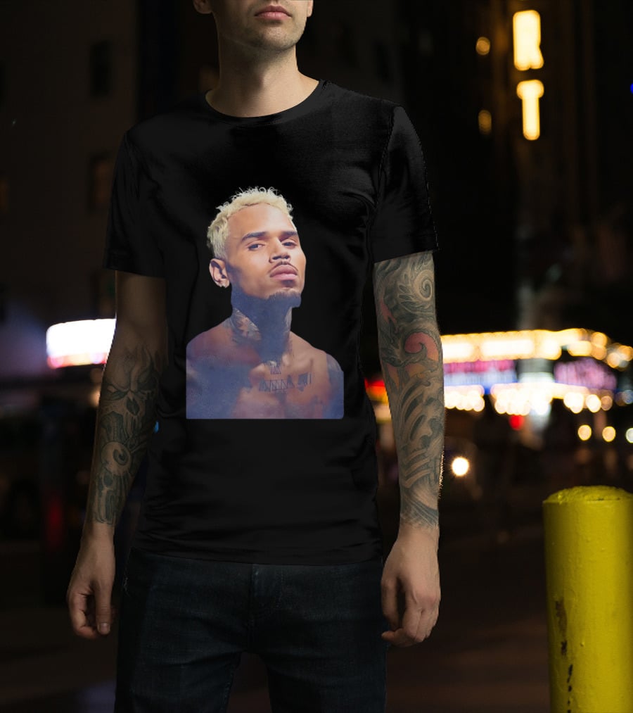 Chris Brown Blond Hair Tattoo T-Shirt