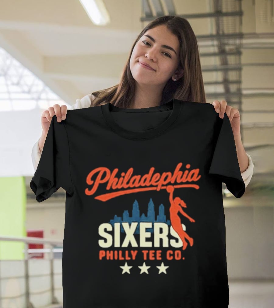 Philadelphia Sixers Philly Co Skyline Basketball T-Shirt