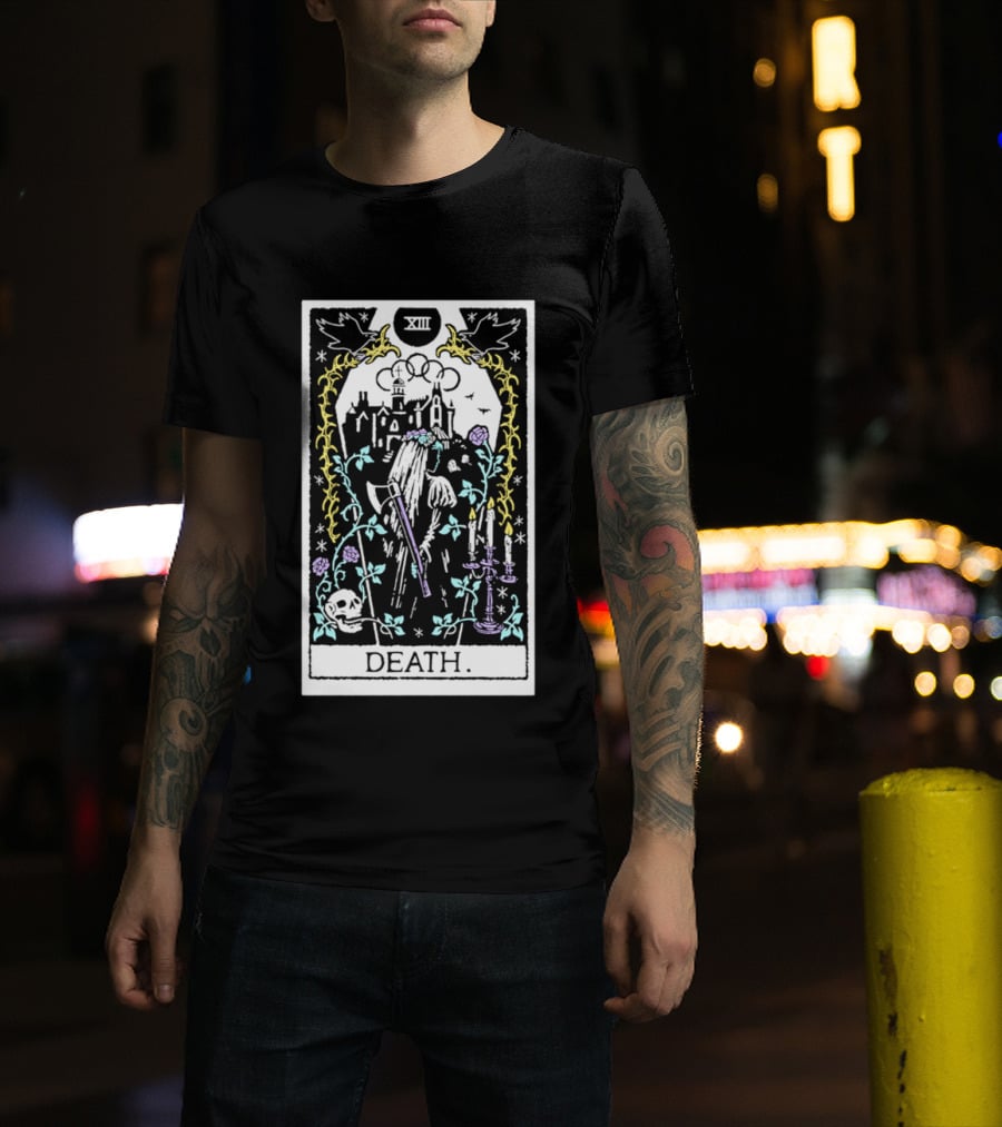 XIII Death Tarot Card Gothic Skull And Scythe T-Shirt