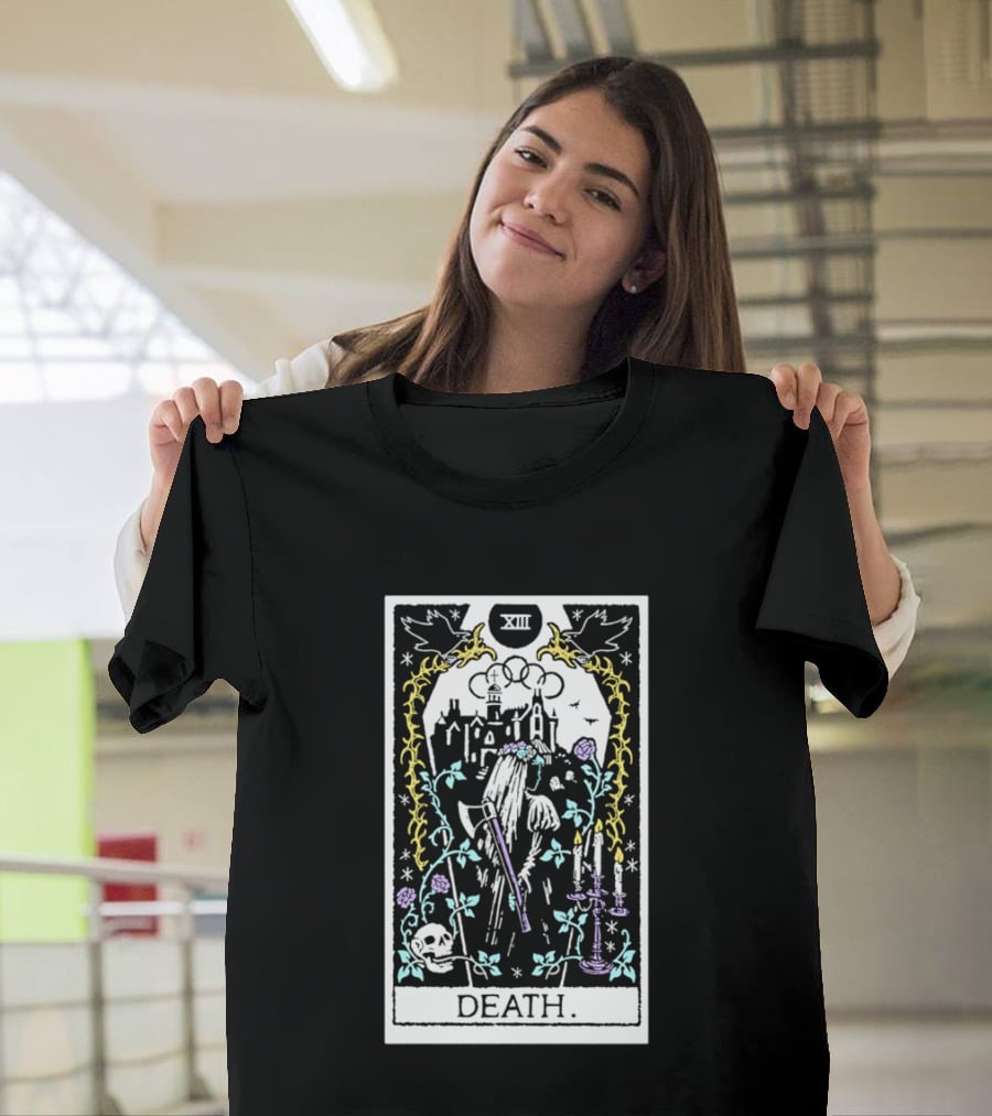XIII Death Tarot Card Gothic Skull And Scythe T-Shirt