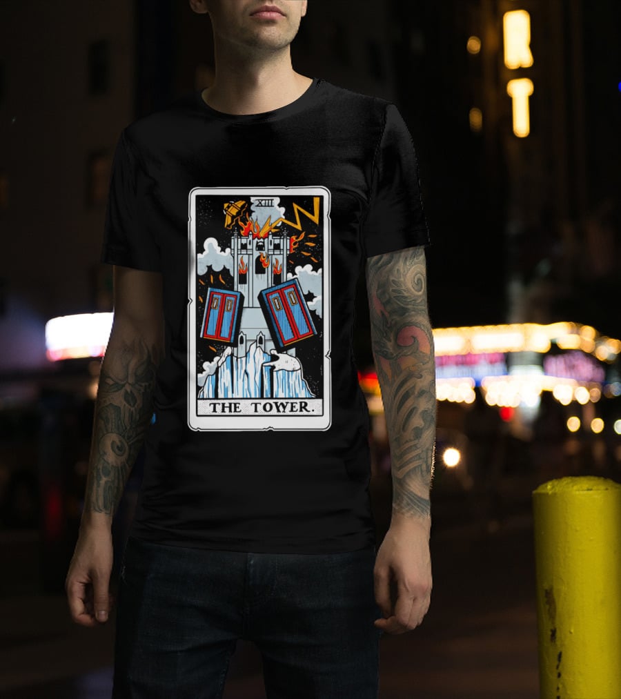 Doctor Who TARDIS Tarot Card Tower XIII T-Shirt
