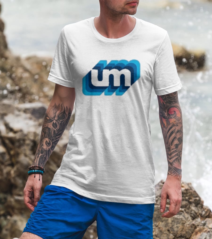 Umphrey's Mcgee Triple Wide Youth UM Overlapping Blue Letters T-Shirt