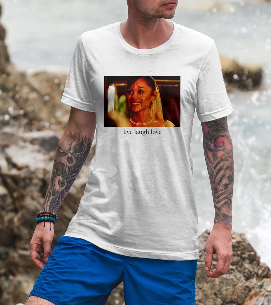 Grande Petal Live Laugh Love Blood Stained Face T-Shirt