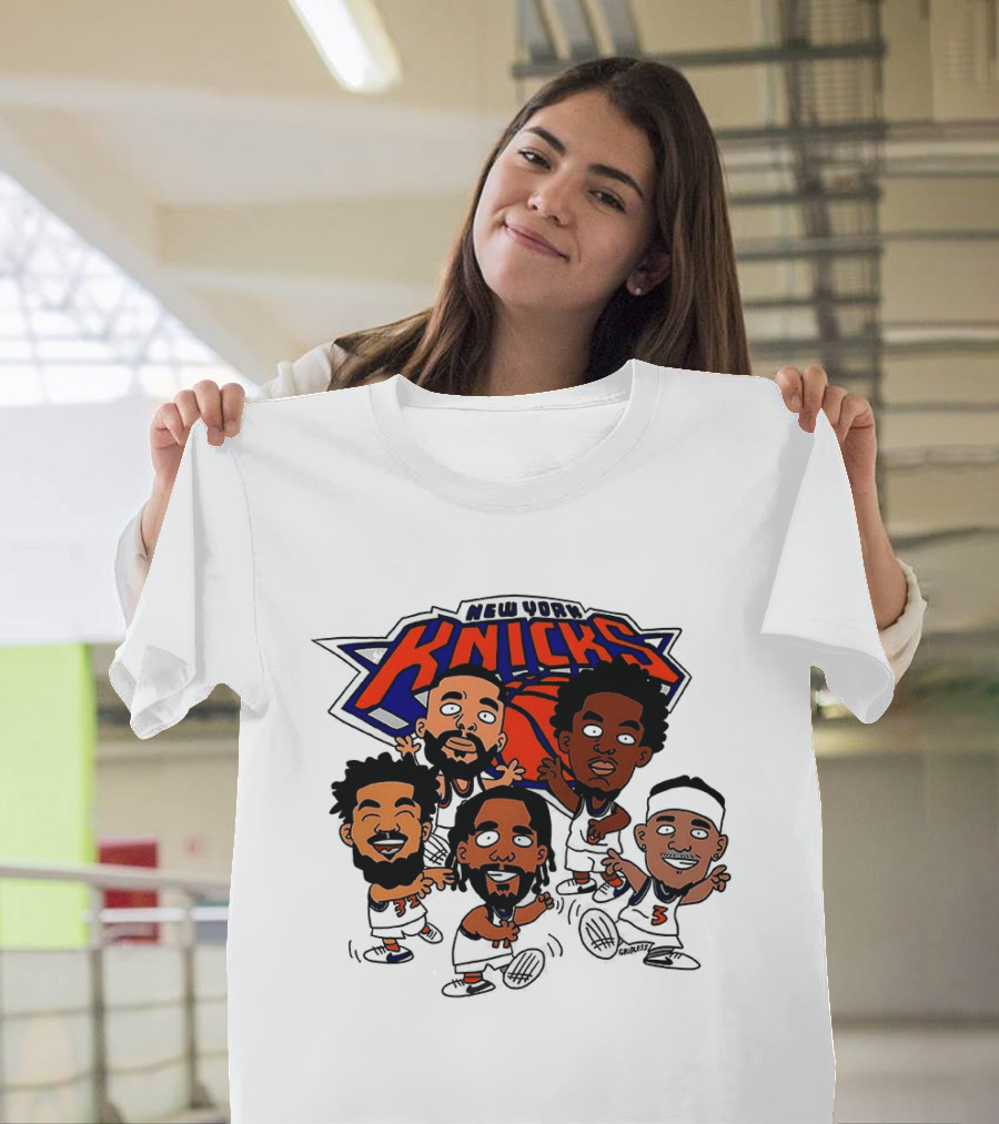 New York Knicks Champs 2026 NBA Players Cartoon Characters T-Shirt