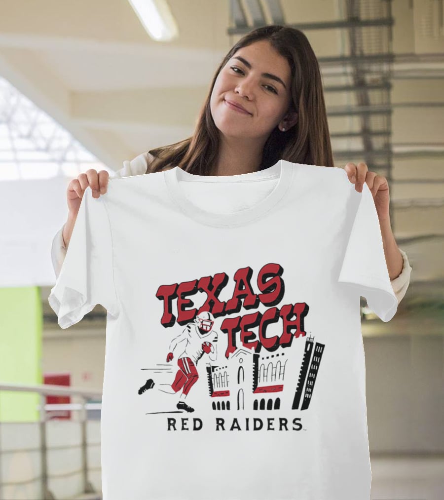 Texas Tech Red Raiders Football Player And Campus T-Shirt