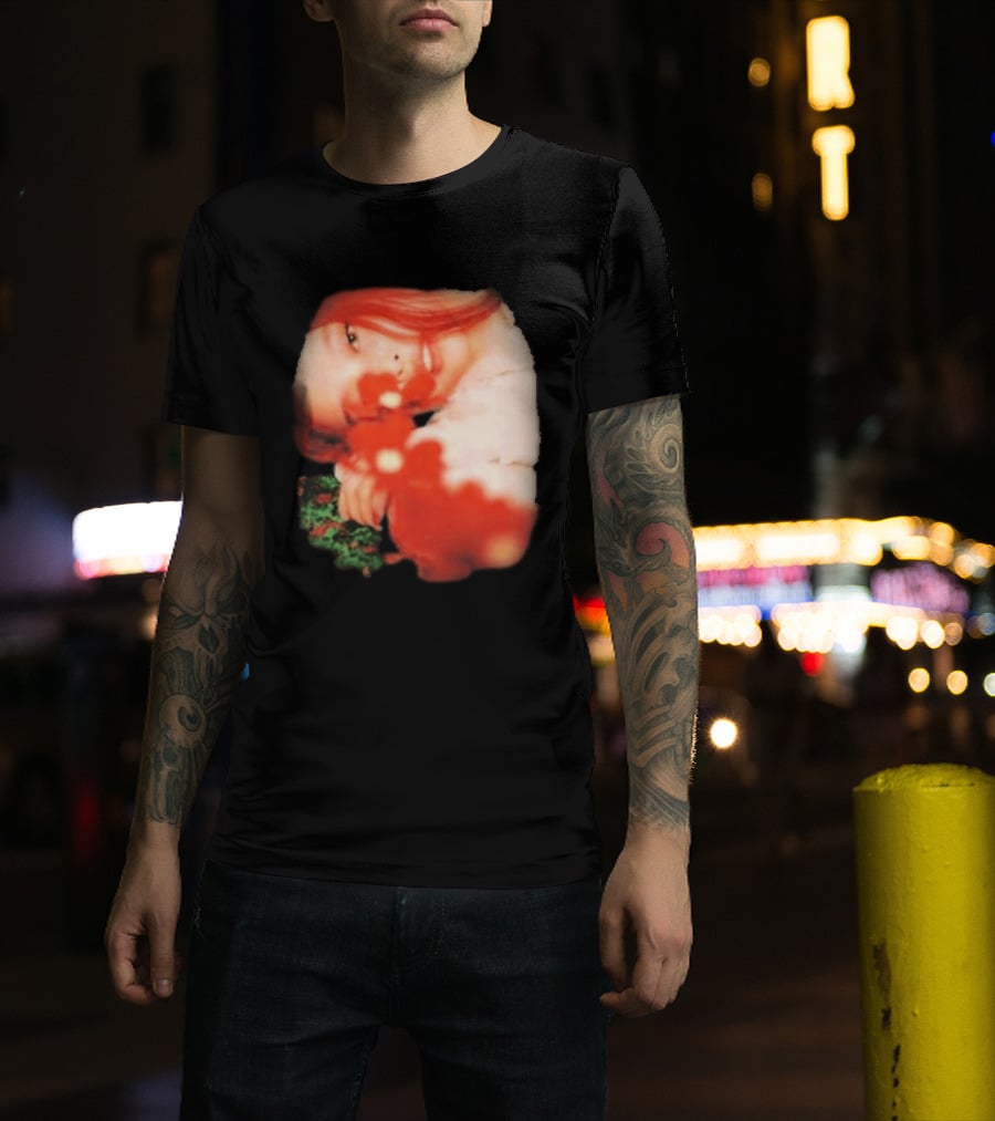 Complex Jennie Flower Photo Red Hair Aesthetic T-Shirt