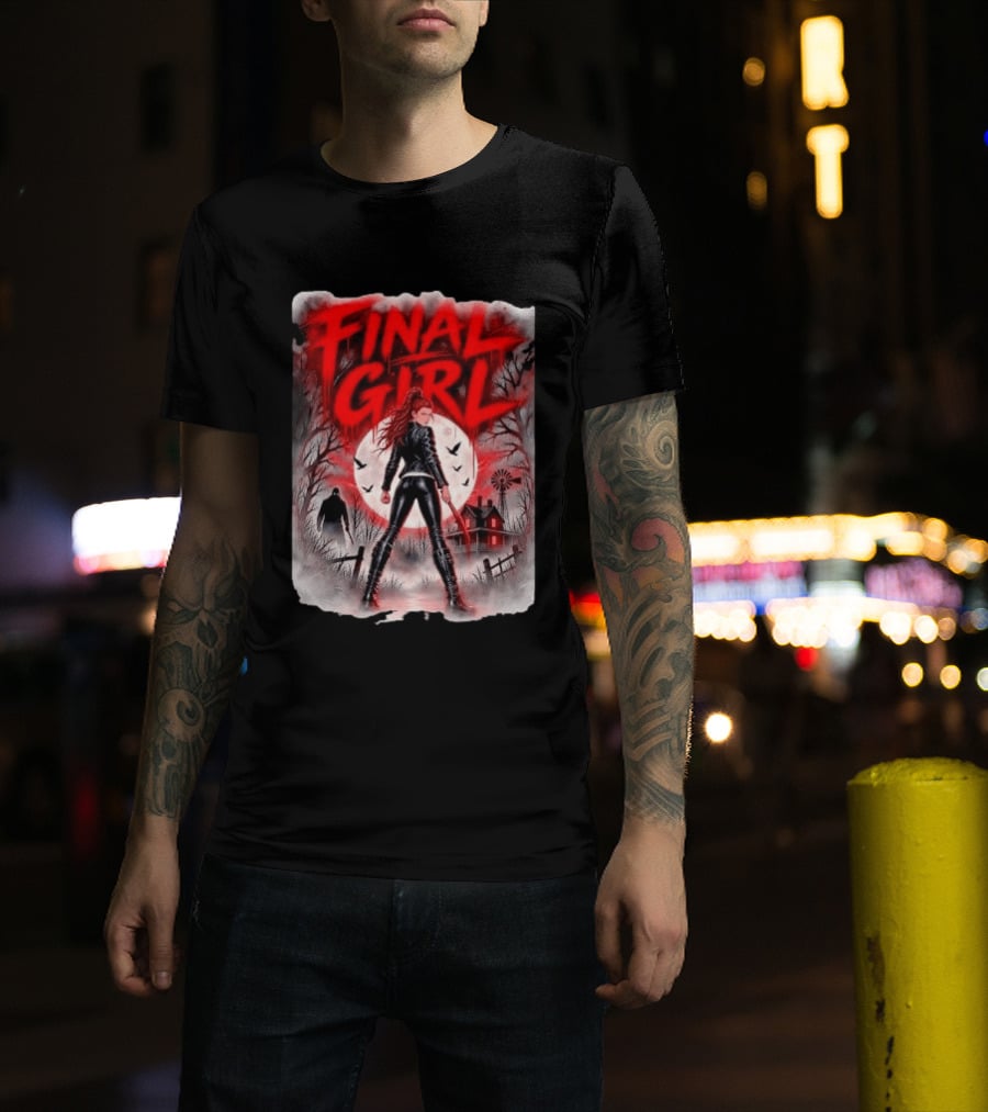 Final Girl Leather Jacket Bloody Bat Full Moon House T-Shirt