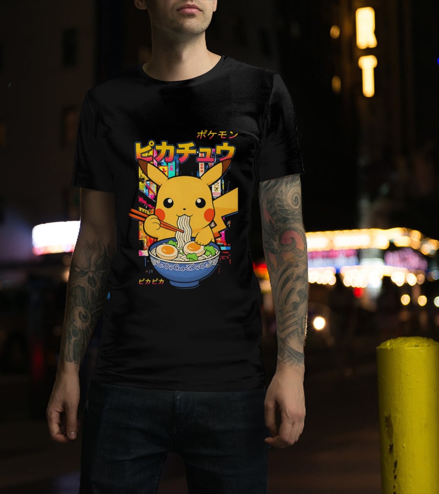 Pika Ramen Pikachu Pokémon Noodles Japan T-Shirt