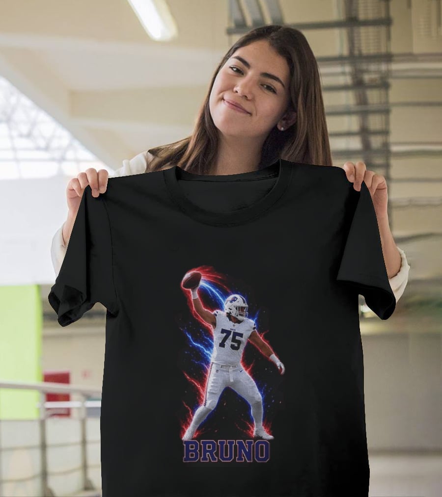 Bruno Buffalo Bills 75 Electric Burst Football T-Shirt