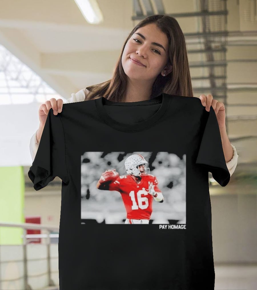 Ohio State Buckeyes Pay Homage Red Quarterback Football Jersey T-Shirt