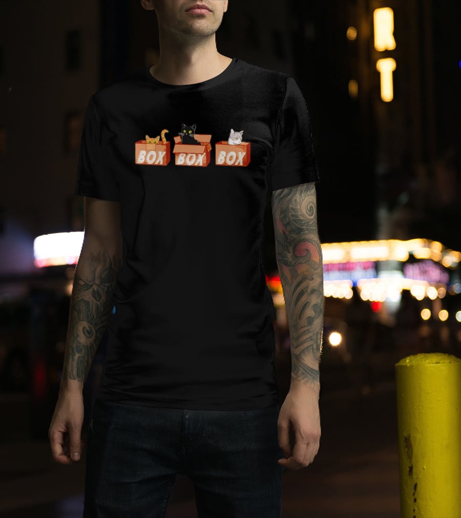 Orange Black Tabby Cats Box Trio T-Shirt