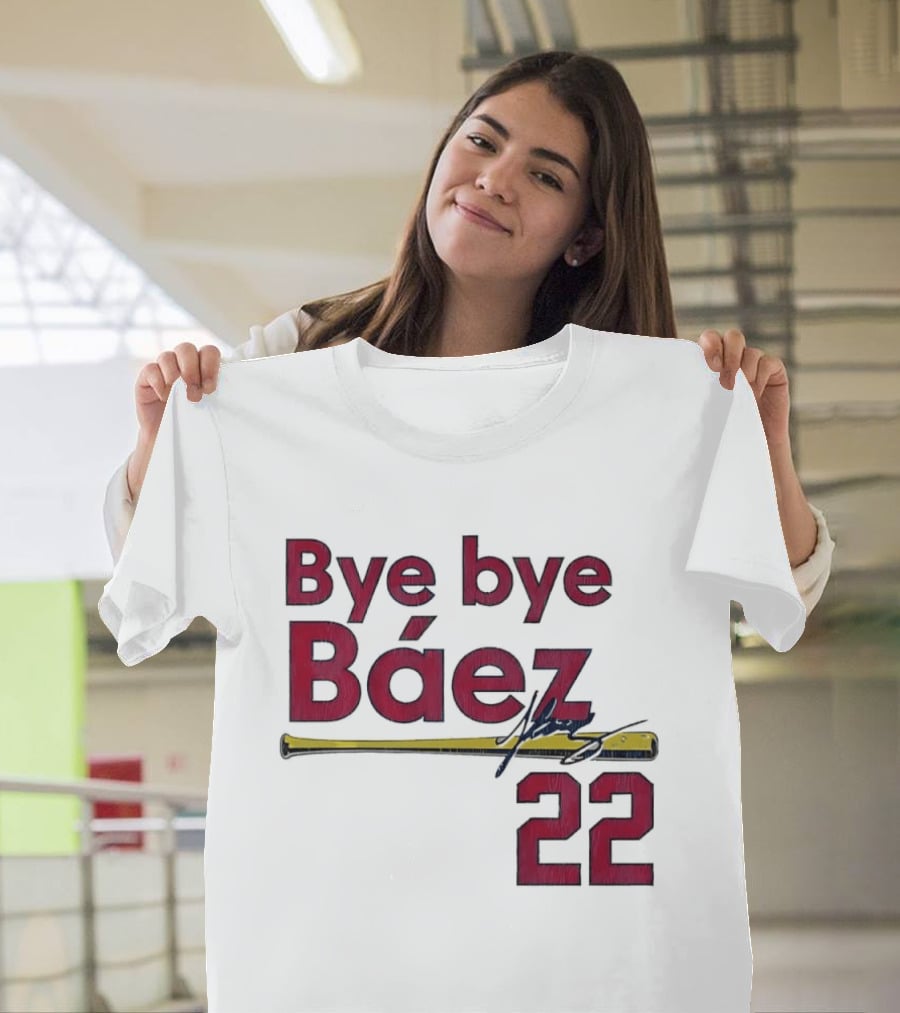 Bye Bye Báez 22 Yellow Gold Baseball Bat Player T-Shirt