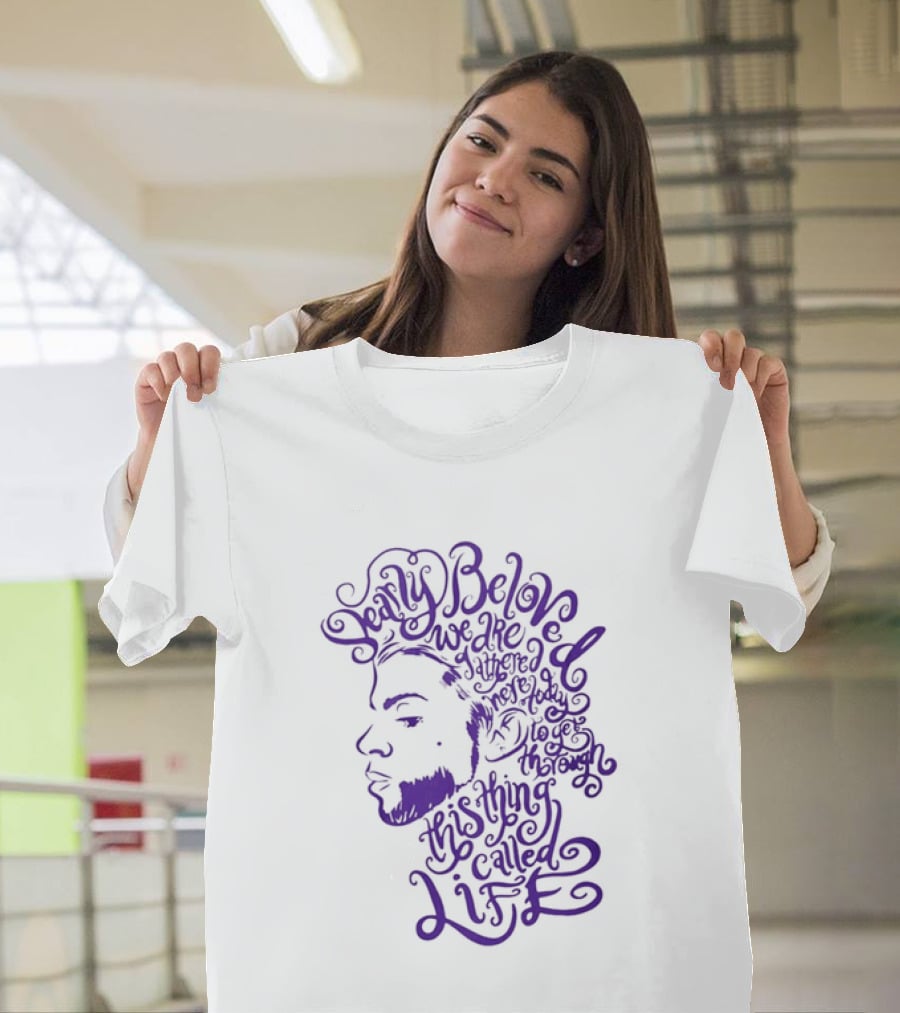 Dearly Beloved We Are Gathered Here Today To Get Through This Thing Called Life Purple T-Shirt