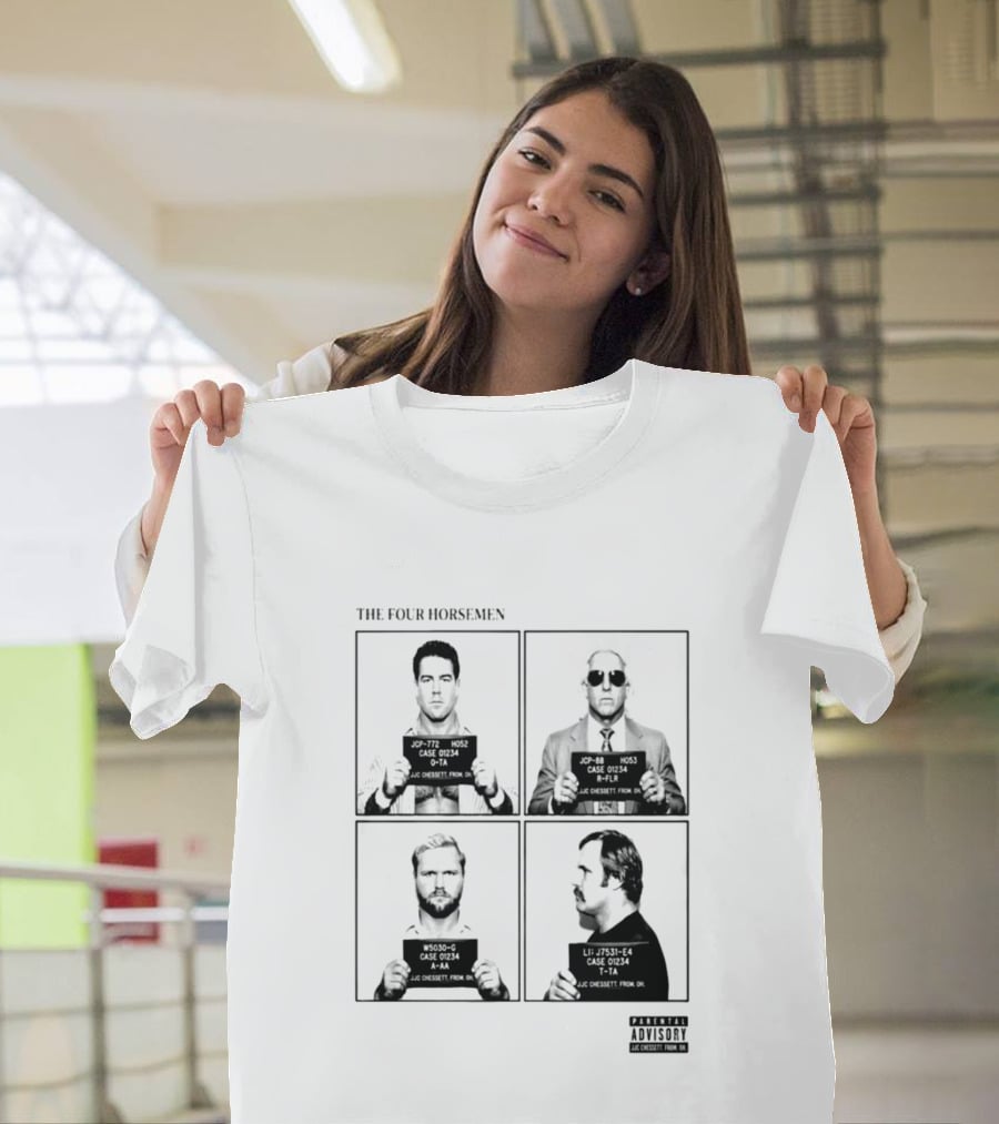 The Four Horsemen Ric Flair Tully Blanchard Arn Anderson Ole Anderson Shot Parental Advisory T-Shirt