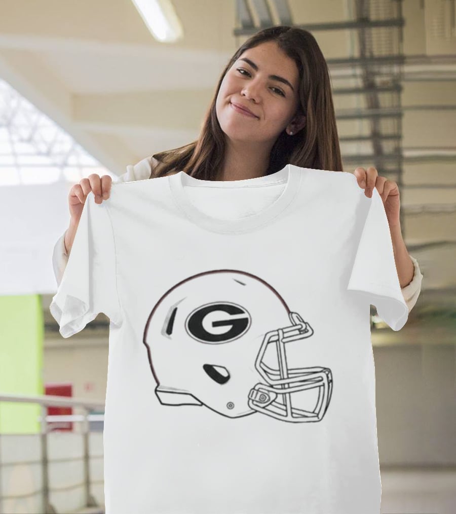 Georgia Bulldogs Helmet White G T-Shirt