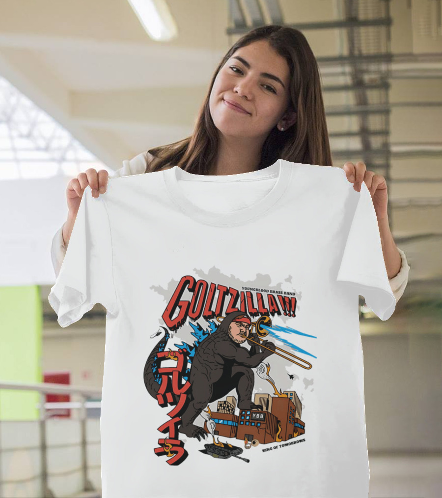 GOLTZILLA Youngblood Brass Band King Of Tomorrows Trombone Rampage Japan YBB T-Shirt