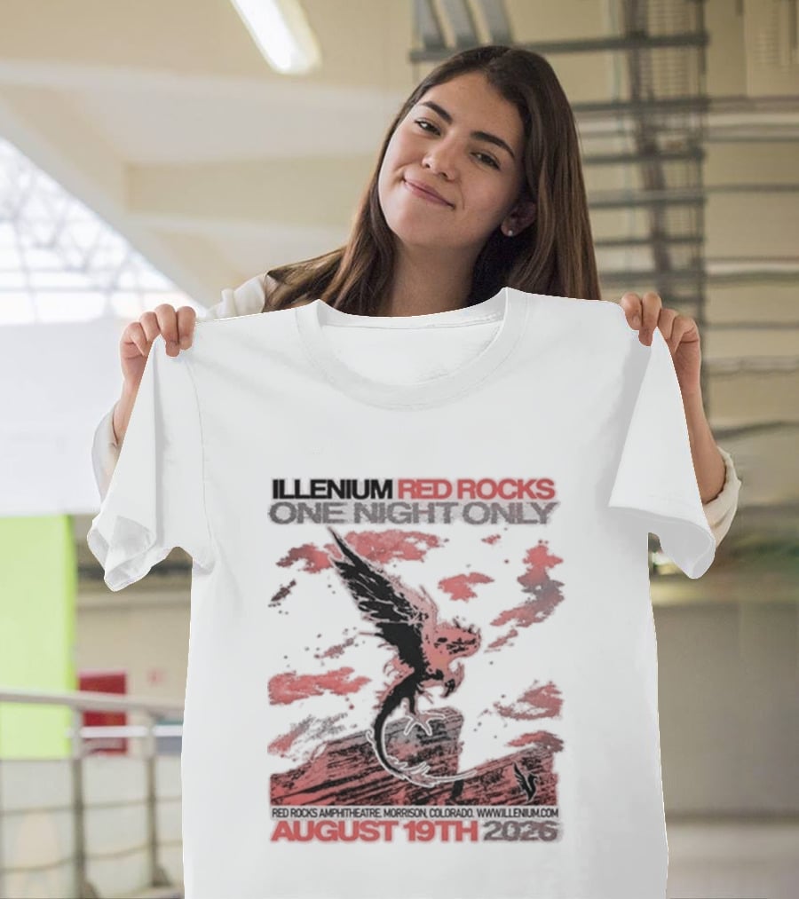 Illenium Red Rocks August 19th 2026 Morrison Colorado One Night Only T-Shirt