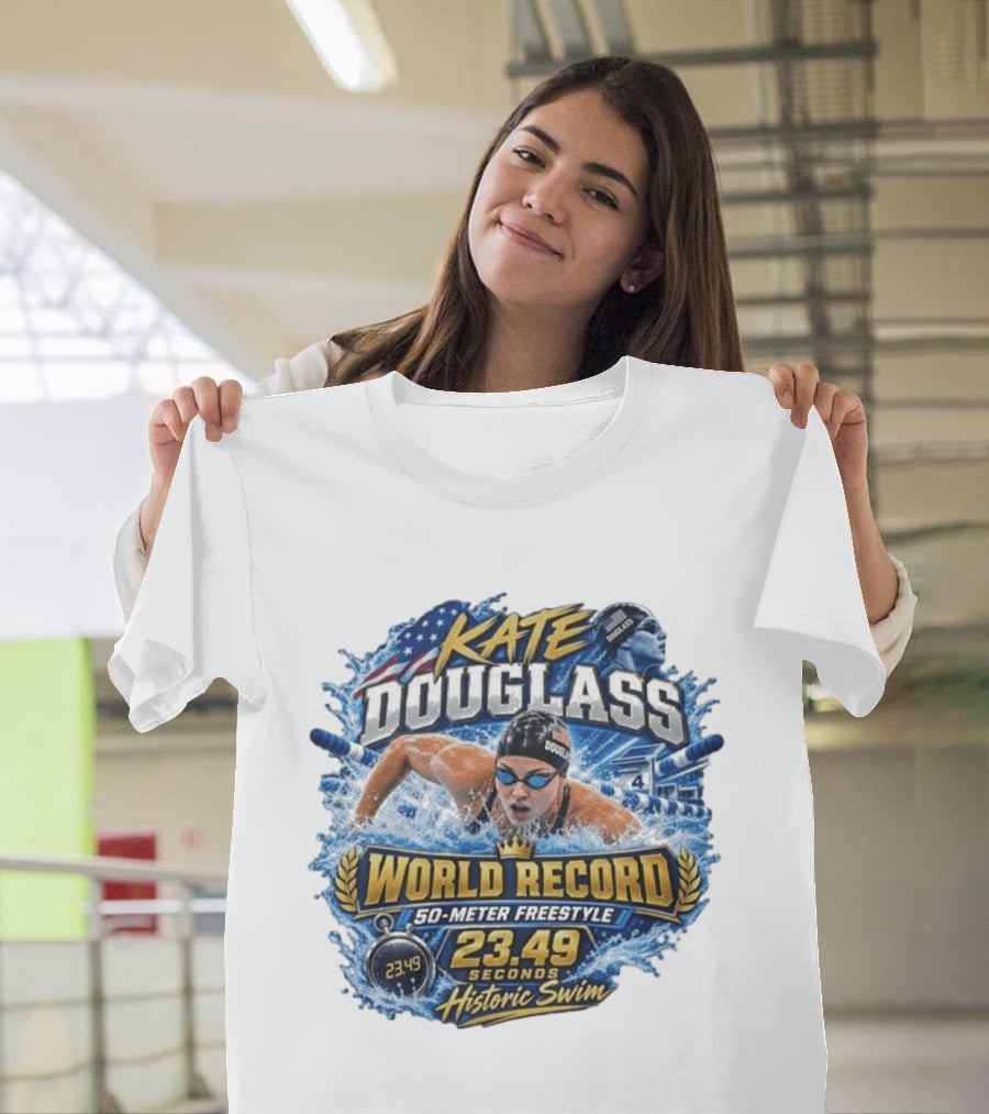 Kate Douglass World Record 50 Meter Freestyle 23.49 Seconds Historic Swim T-Shirt