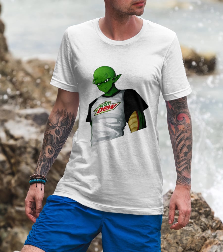 Piccolo Dragon Ball Z Character In Mtn Dew T-Shirt