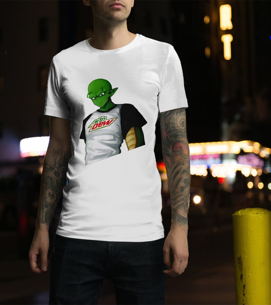 Piccolo Dragon Ball Z Character In Mtn Dew T-Shirt