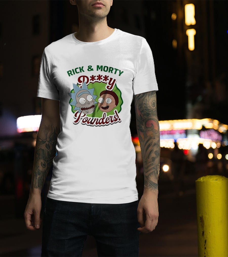 Rick And Morty P<strong></strong>y Pounders Cartoon Characters Green Portal T-Shirt