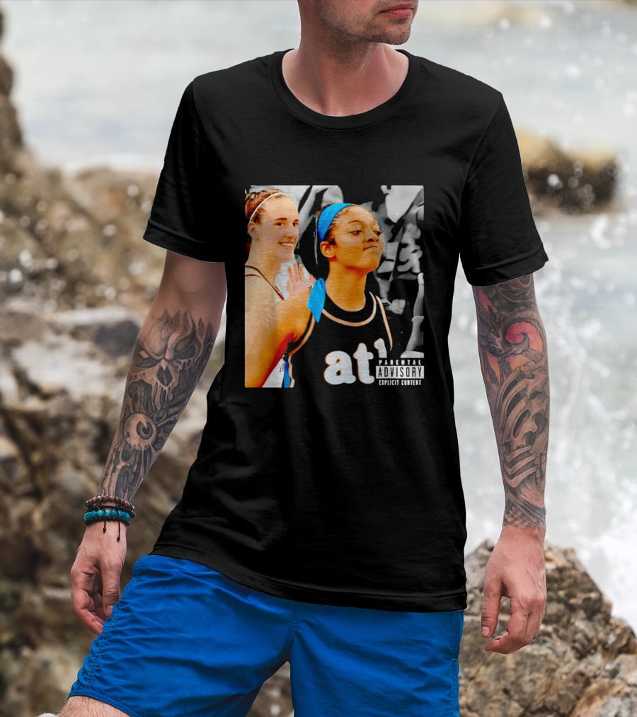 Caitlin Clark Angel Reese Memorable Moment Parental Advisory Explicit Content T-Shirt