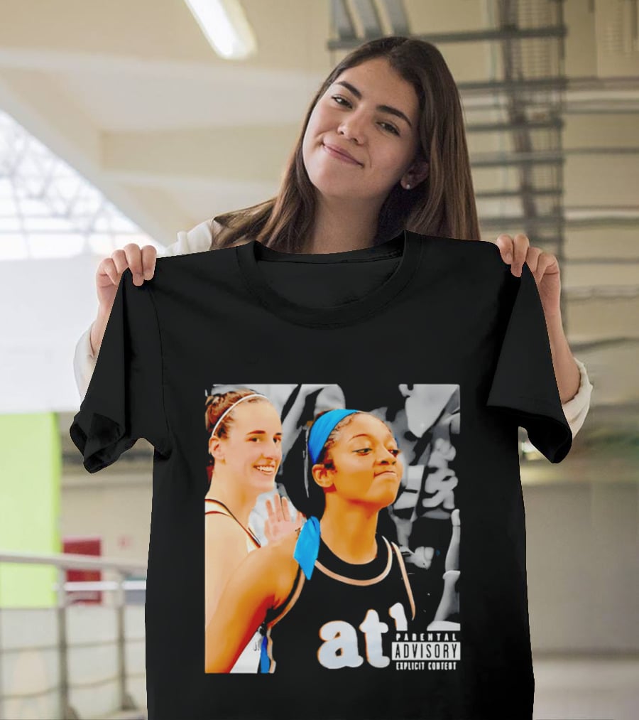 Caitlin Clark Angel Reese Memorable Moment Parental Advisory Explicit Content T-Shirt