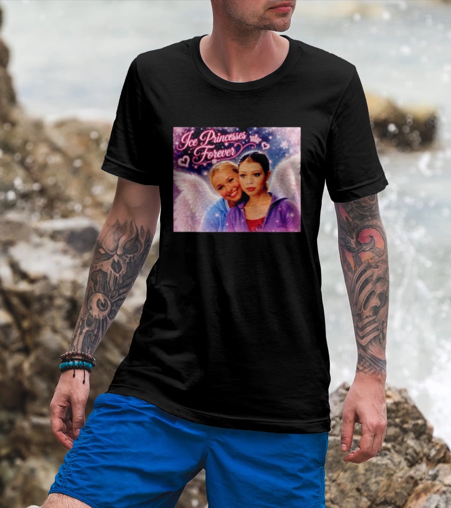 Ice Princesses Forever Hayden Panettiere Michelle Trachtenberg Angel Wings Hearts Snowflakes T-Shirt