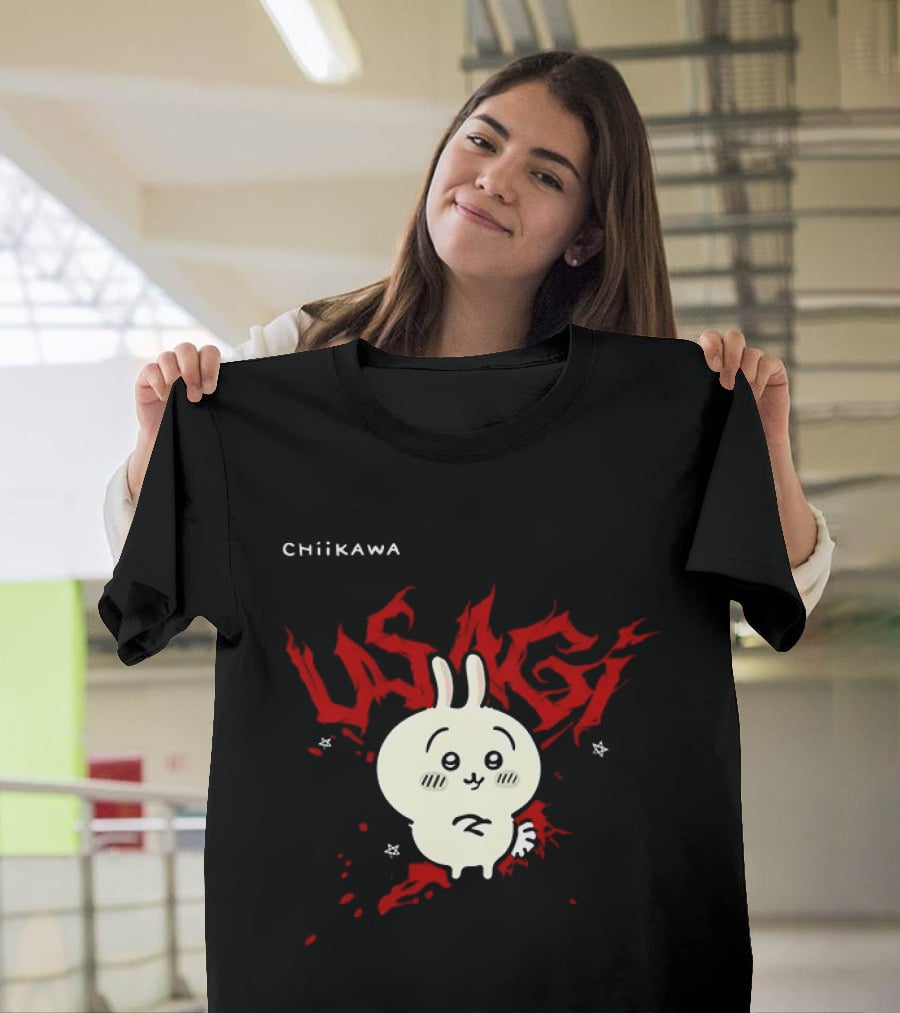 Chiikawa Usagi Kawaii Anime Red T-Shirt