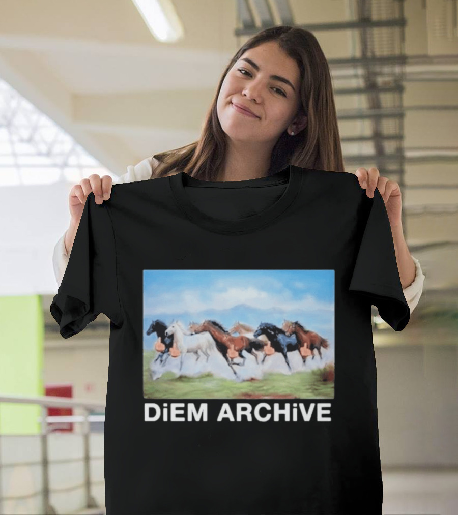 Diem Archive Running Horses Iconic Bet On A Horse T-Shirt