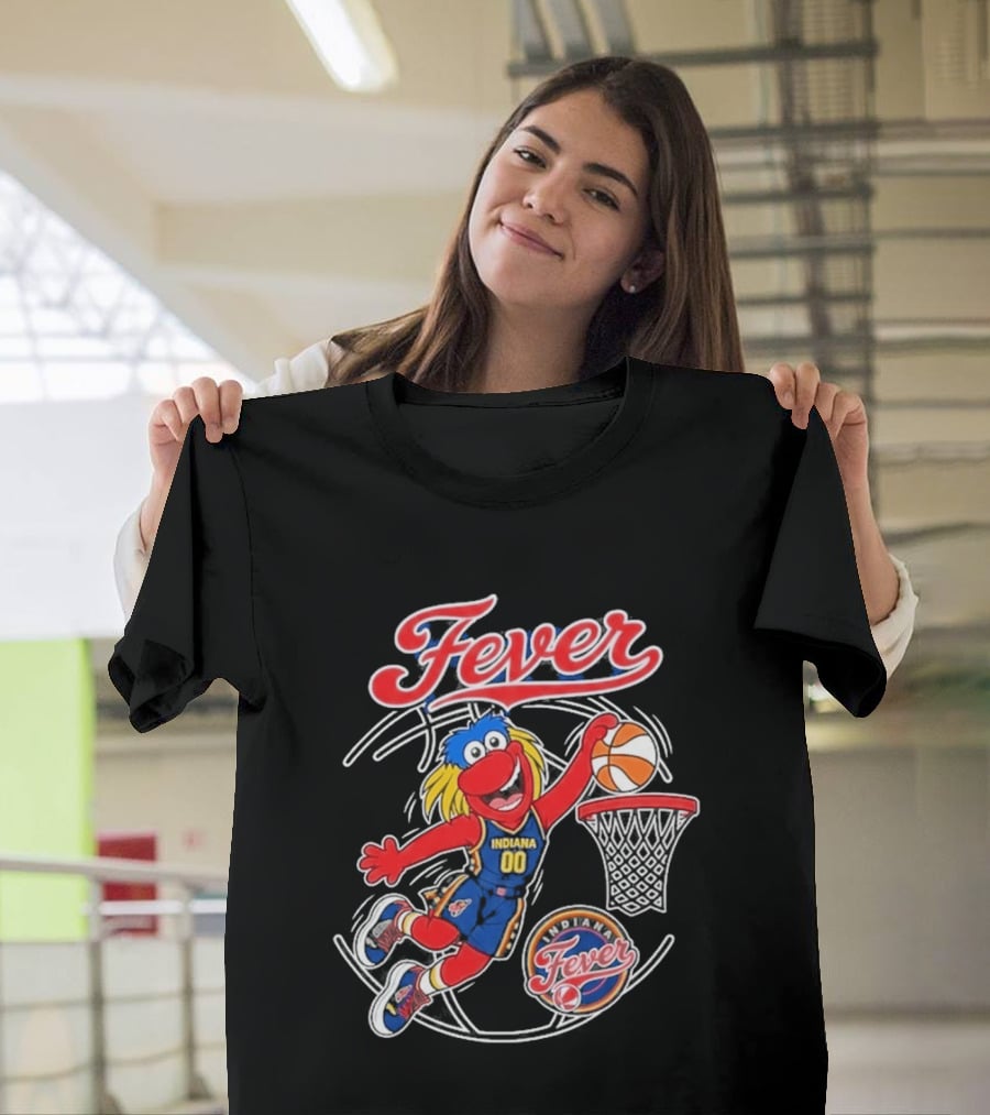 Indiana Fever Basketball Mascot Slam Dunk 2026 T-Shirt