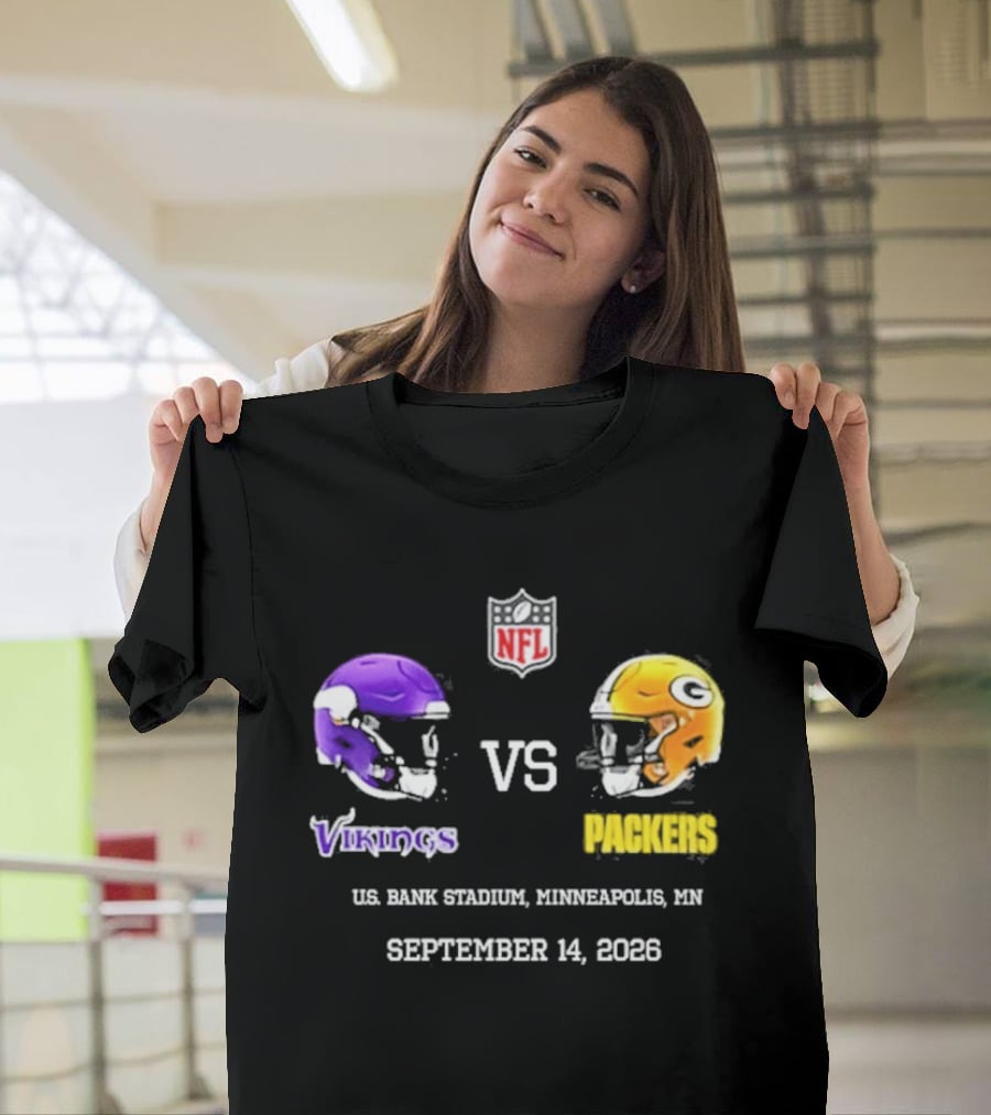 Green Bay Packers Vs Minnesota Vikings NFL U.S. Bank Stadium Minneapolis September 14 2026 T-Shirt
