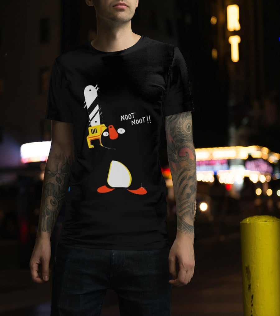 Pingu Chainsaw Noot Noot!! T-Shirt