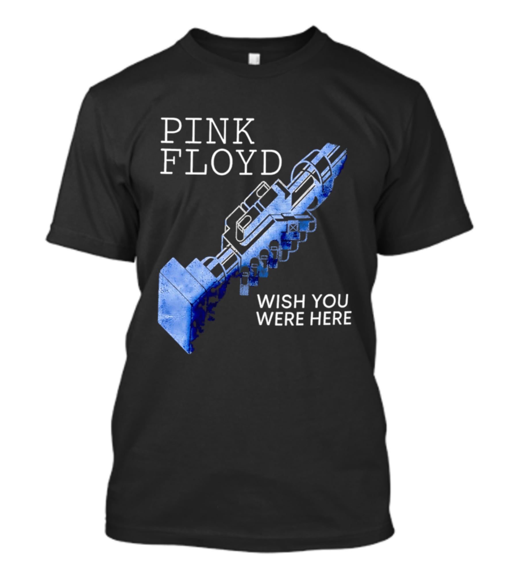 Pink Floyd Wish You Were Here Blue Mechanical Robot Handshake T-Shirt
