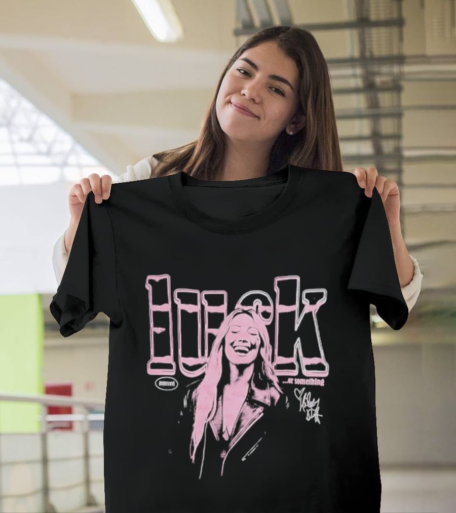 Luck Or Something Hilary Duff Laughing Woman Pink Tint Leather Jacket T-Shirt