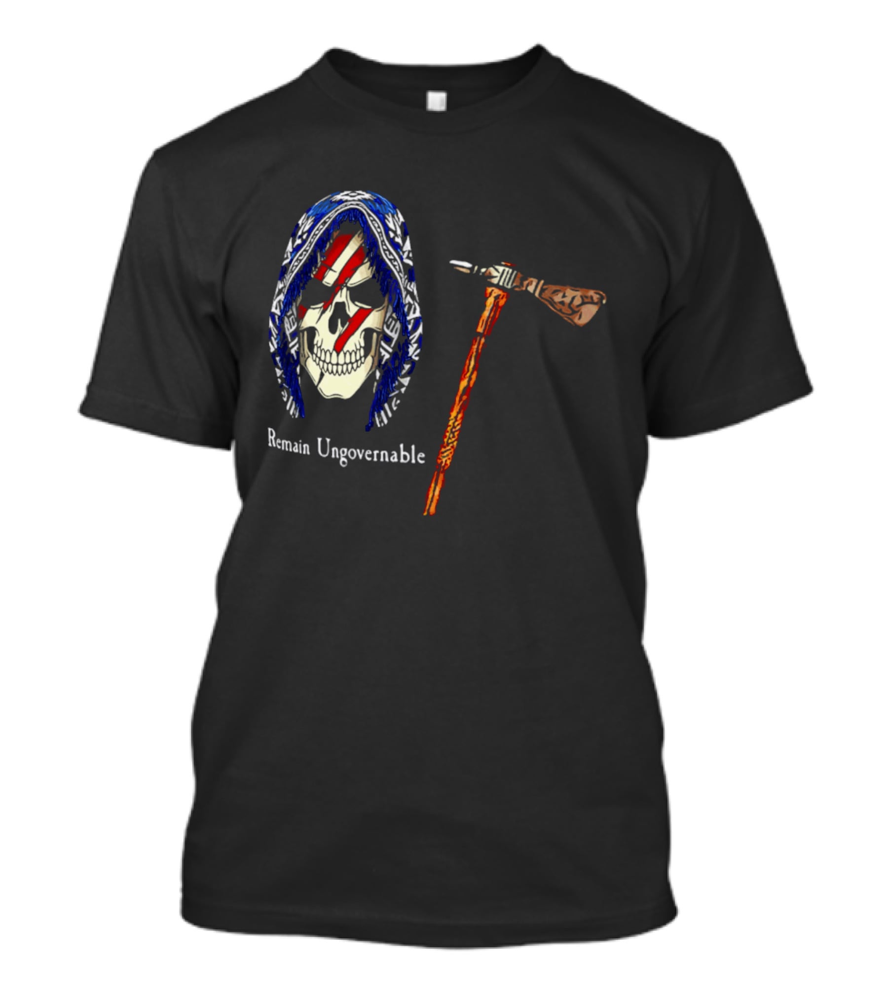 Remain Ungovernable Hooded Skull With Hammer Anti Authority T-Shirt