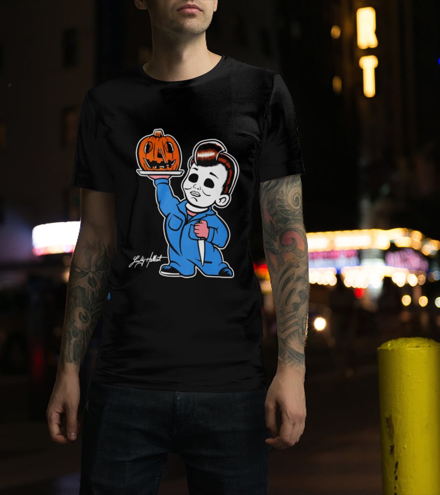 Michael Myers Big Boy Halloween Pumpkin Knife T-Shirt
