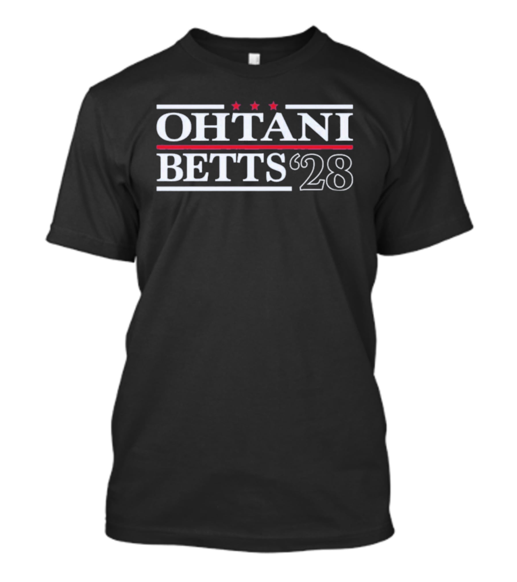 Ohtani Betts 2028 Dodgers Stars Three Red Campaign T-Shirt